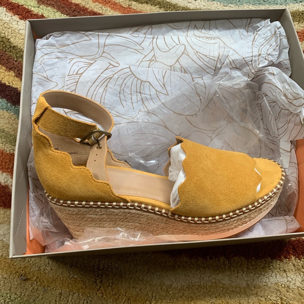 Mustard yellow espadrilles